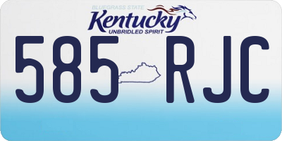 KY license plate 585RJC