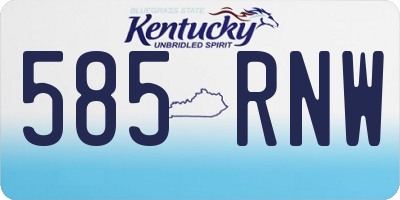 KY license plate 585RNW