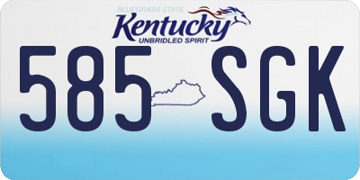 KY license plate 585SGK