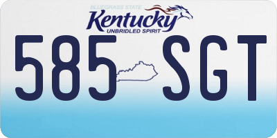 KY license plate 585SGT