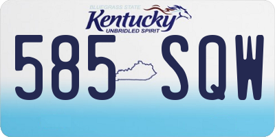 KY license plate 585SQW