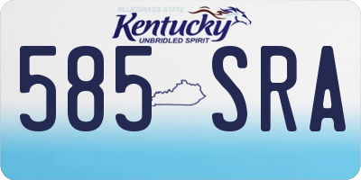 KY license plate 585SRA