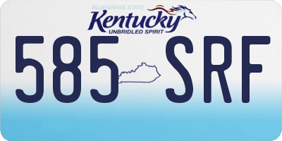 KY license plate 585SRF