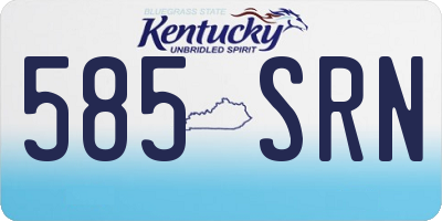 KY license plate 585SRN