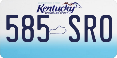 KY license plate 585SRO