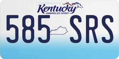 KY license plate 585SRS