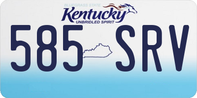 KY license plate 585SRV