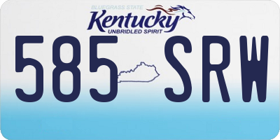 KY license plate 585SRW