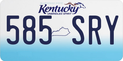 KY license plate 585SRY