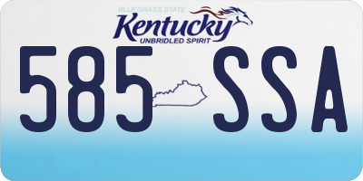 KY license plate 585SSA