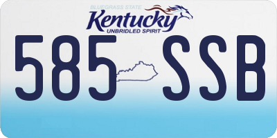 KY license plate 585SSB