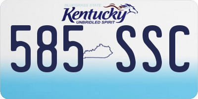 KY license plate 585SSC