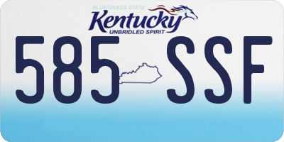 KY license plate 585SSF