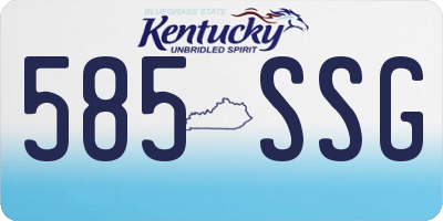 KY license plate 585SSG