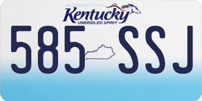 KY license plate 585SSJ