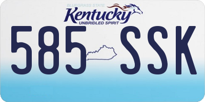 KY license plate 585SSK