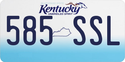 KY license plate 585SSL