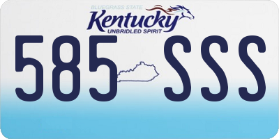 KY license plate 585SSS