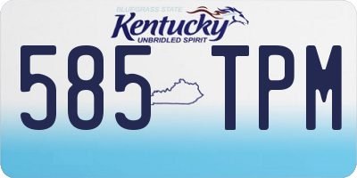 KY license plate 585TPM
