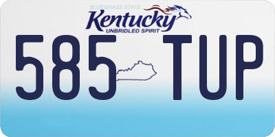 KY license plate 585TUP