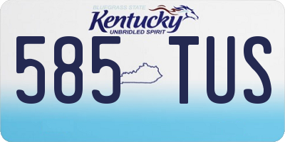 KY license plate 585TUS