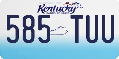 KY license plate 585TUU