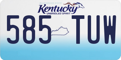 KY license plate 585TUW