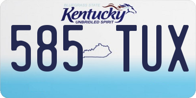 KY license plate 585TUX