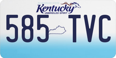 KY license plate 585TVC