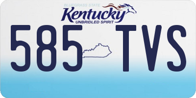 KY license plate 585TVS