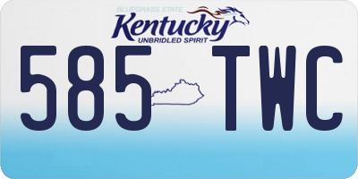KY license plate 585TWC