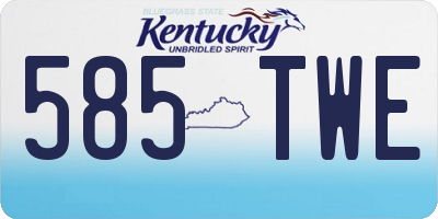 KY license plate 585TWE