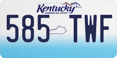 KY license plate 585TWF