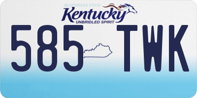 KY license plate 585TWK