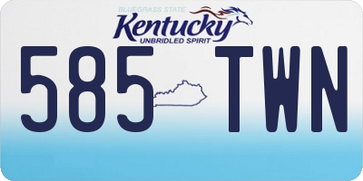KY license plate 585TWN