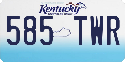 KY license plate 585TWR