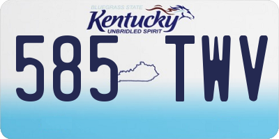 KY license plate 585TWV