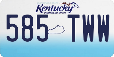 KY license plate 585TWW