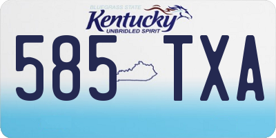 KY license plate 585TXA