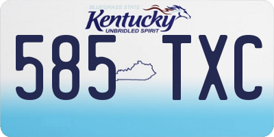 KY license plate 585TXC