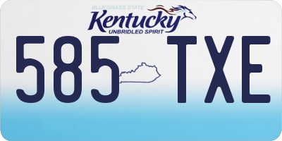 KY license plate 585TXE