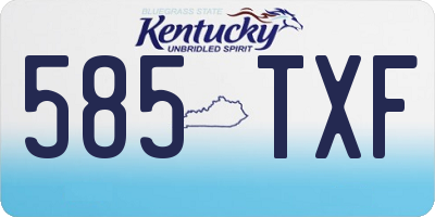 KY license plate 585TXF