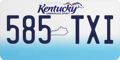 KY license plate 585TXI