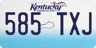 KY license plate 585TXJ