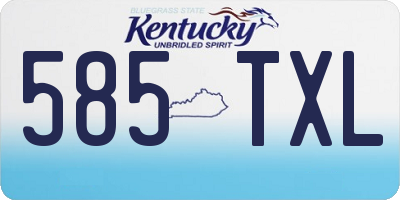 KY license plate 585TXL