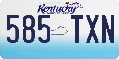KY license plate 585TXN