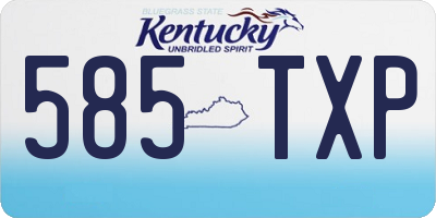 KY license plate 585TXP