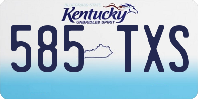 KY license plate 585TXS