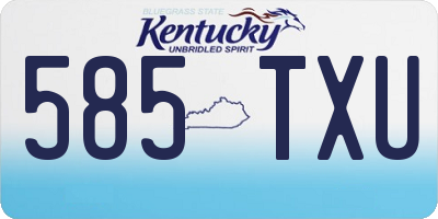 KY license plate 585TXU