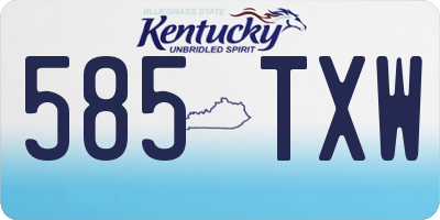 KY license plate 585TXW